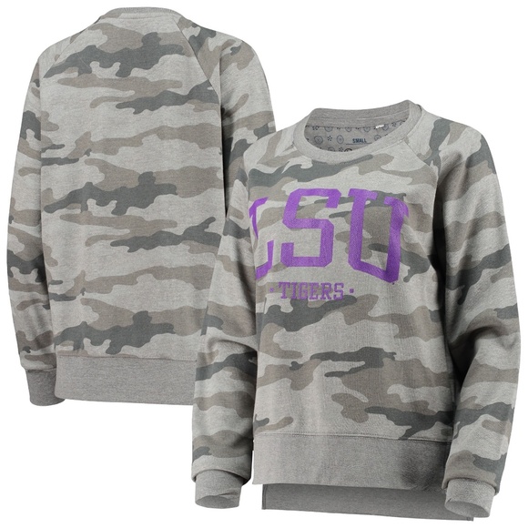 Pressbox Camo LSU Sweatshirt - Gray & Purple, XL - Picture 1 of 7